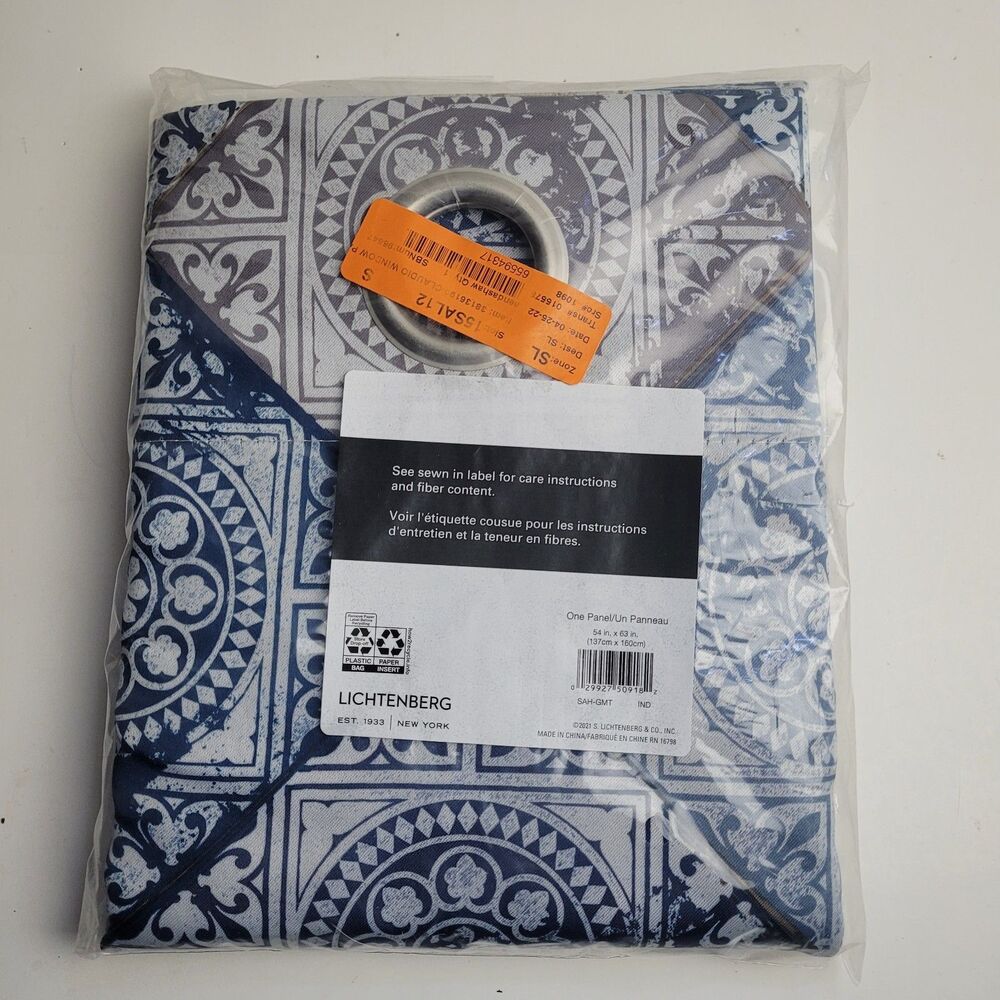 NEW Lichtenberg Reardon Global Medallion Print Indigo One Panel 54x63 inch #CT3